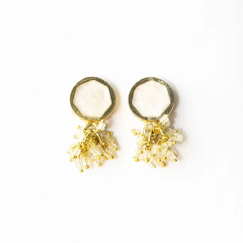 Kimberly Enamel Earring White - Ink + Alloy
