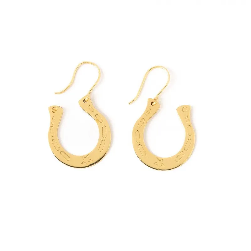 Madison Horseshoe Dangle Earrings Brass - Ink + Alloy