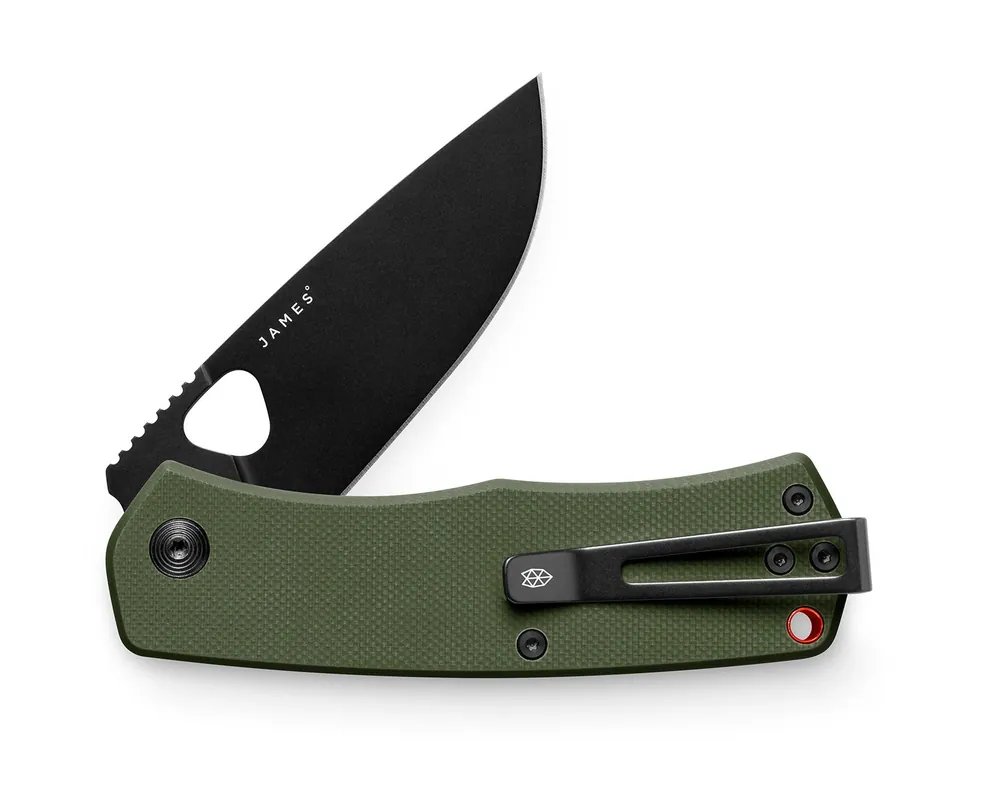 The Folsom Pocket Knife - OD Green / Orange Black / G10 / Straight