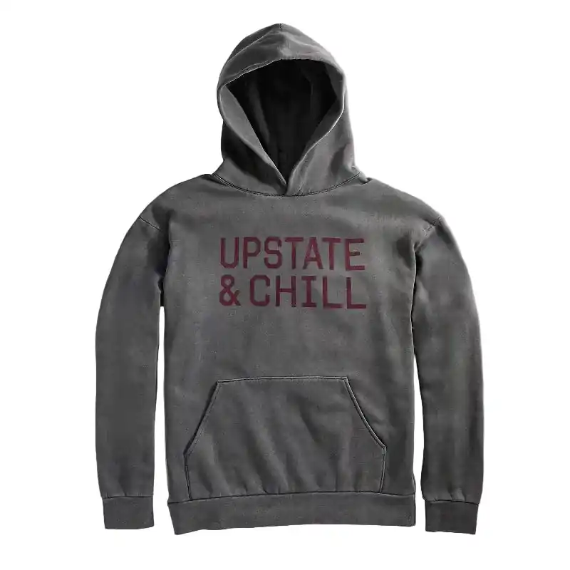 The Linear: Upstate & Chill® Hoodie - Pigment Black / Deep Autumn