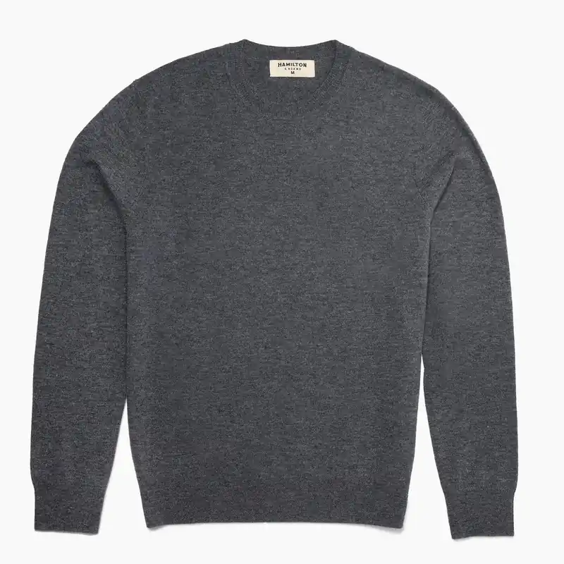 The Garrison Crewneck Sweater in Merino Cashmere - Field Stone Gray