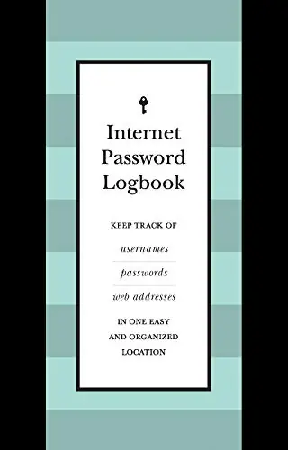 Internet Password Logbook - Black Leatherette