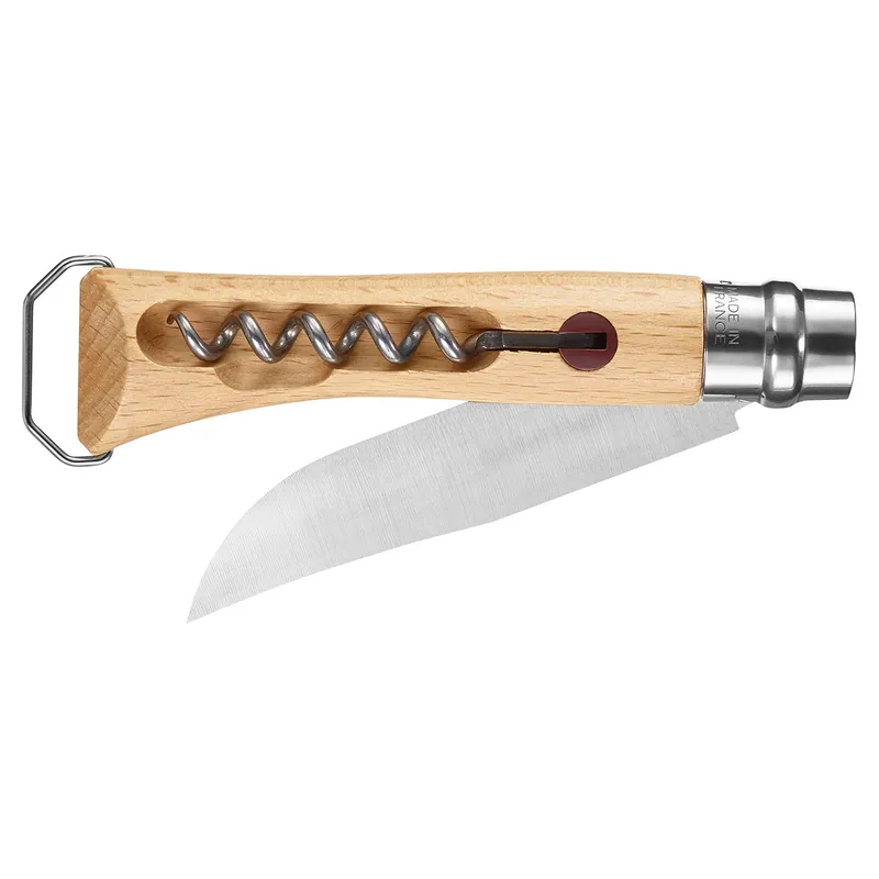 No. 10 Corkscrew Stainless Steel Folding Knife with Bottle Opener - Opinel