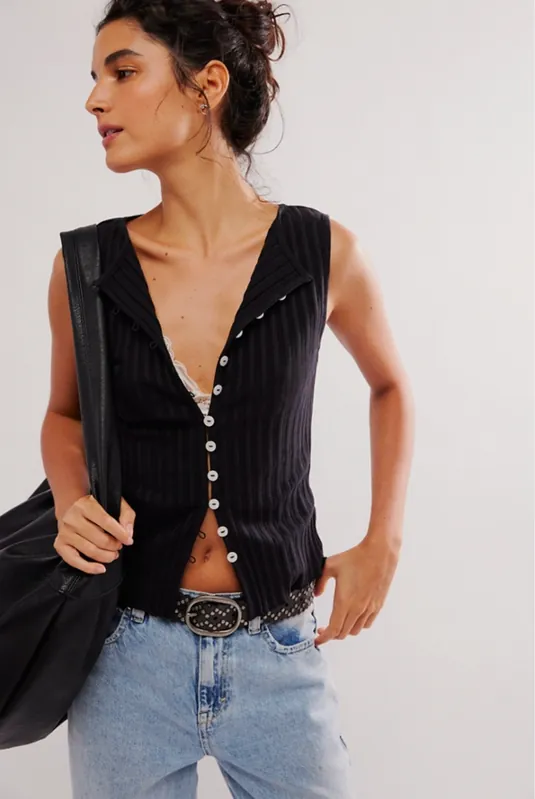 Tilly Vest in Black - Free People
