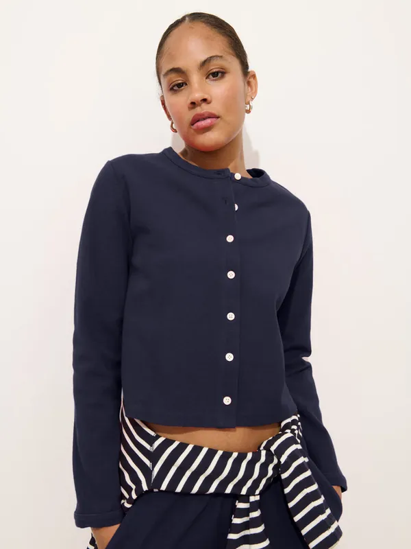 Coco Sport Cardigan in Navy Night - Alex Mill