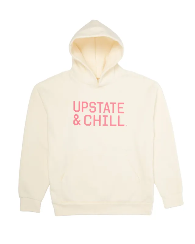 The Linear: Upstate & Chill® Hoodie - Bone / Rose of Sharon