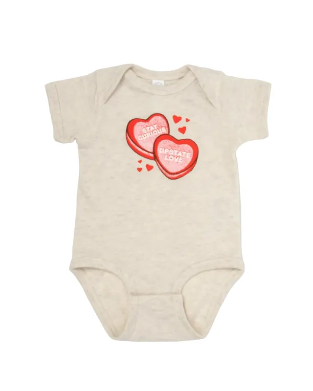 Candy Heart Onesie - Natural Heather