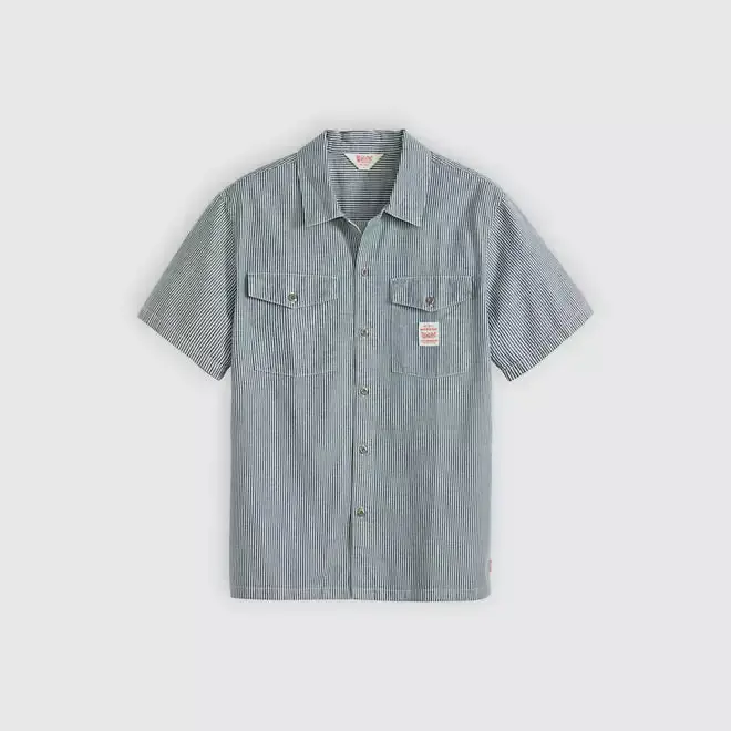Short Sleeve Worker Shirt - Washington Stripe II
