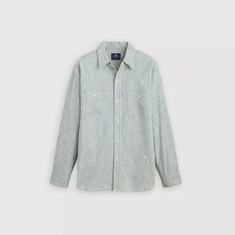 Blue Tab Work Shirt - Indigo Stripe