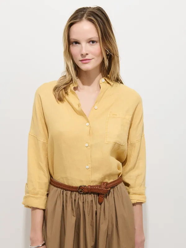 Jo Shirt in Linen - Light Sienna