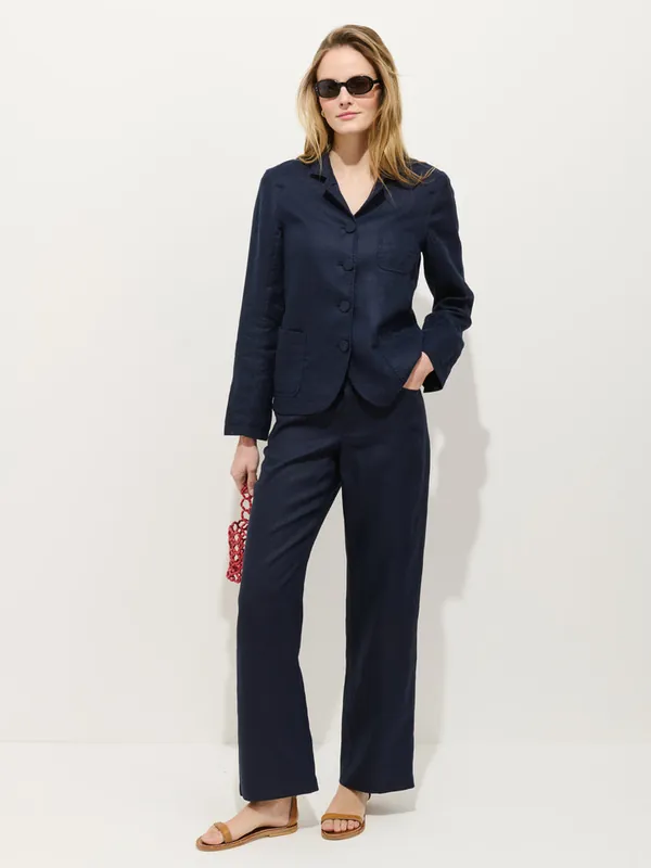 Lafayette Pant in Linen - Navy