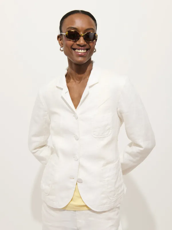 Lafayette Jacket in Linen - Off White