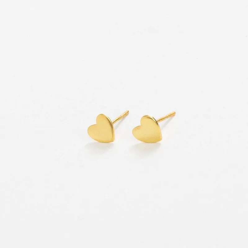 Alice Hearts Post Earrings Brass - Ink + Alloy