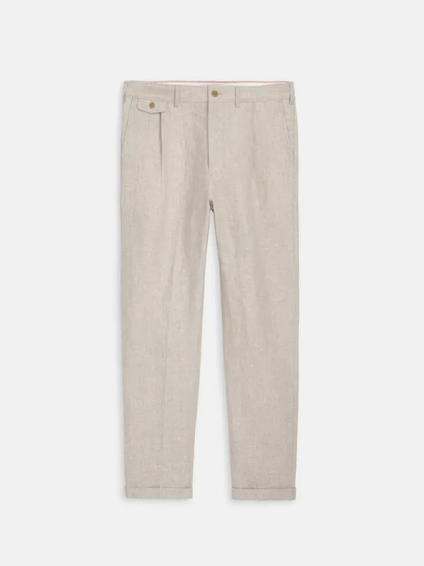 Standard Pleated Pant in Flax Linen - Flax