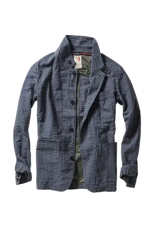 Tropical Trap Blazer - Navy Blue Searsucker