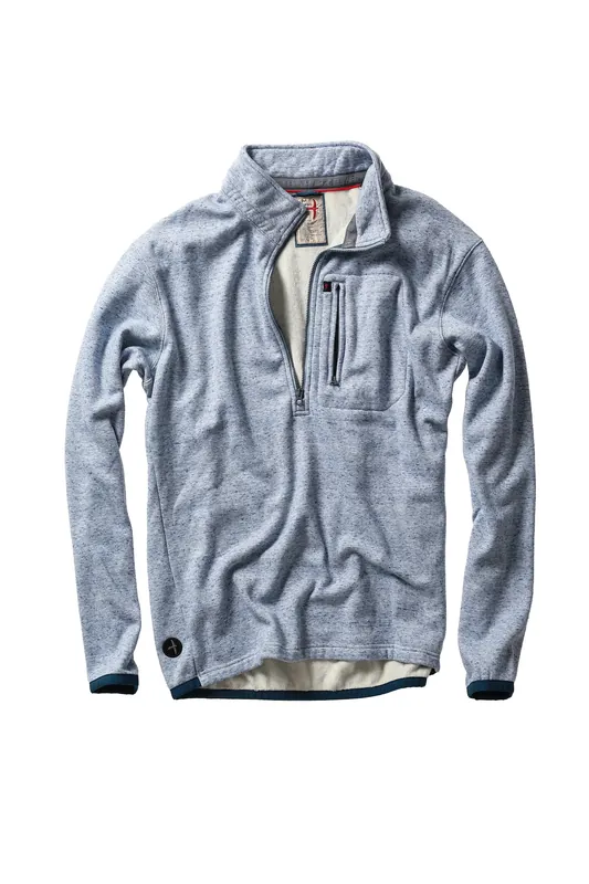 Micropile Half Zip - Light Blue Fleck