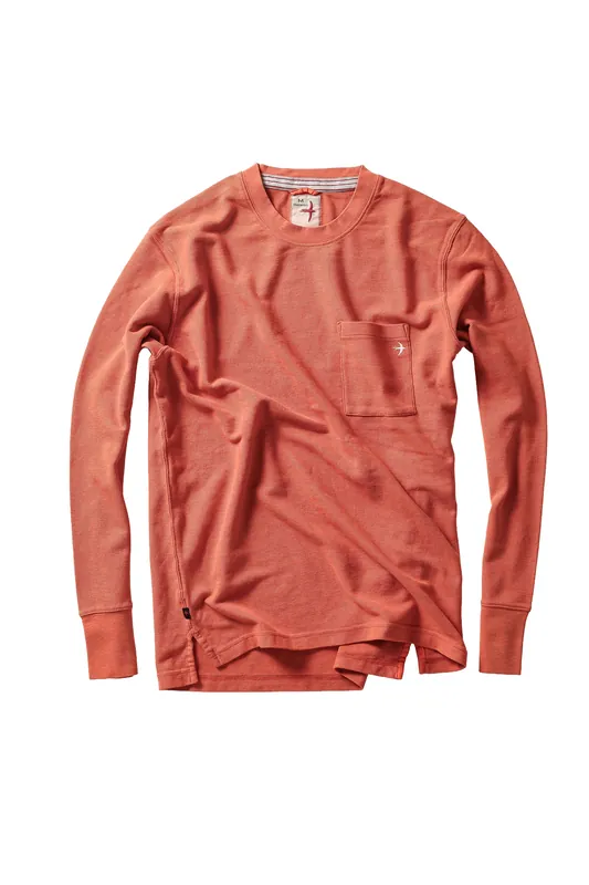 Vintage Pique Long Sleeve Crew - Orange Fade Heather
