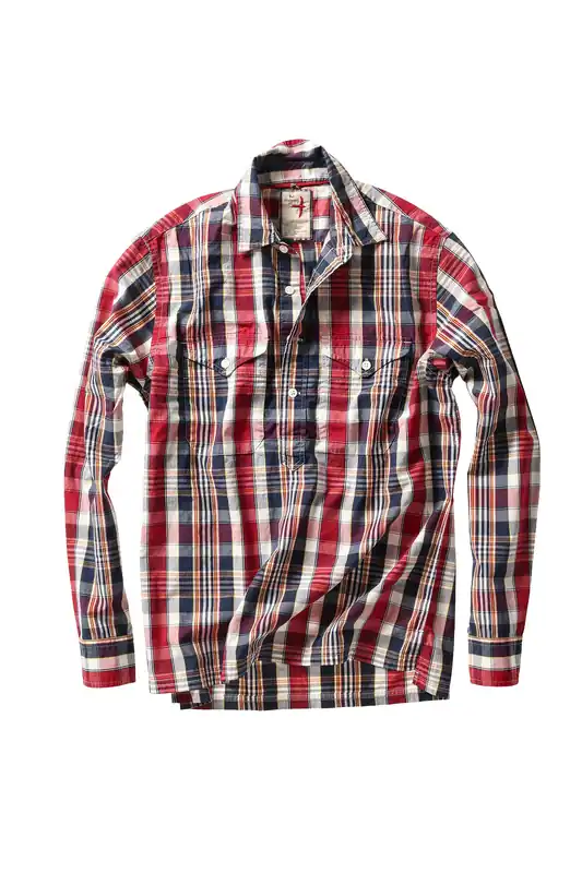 Exploded Popover - Navy / Burgundy Madras