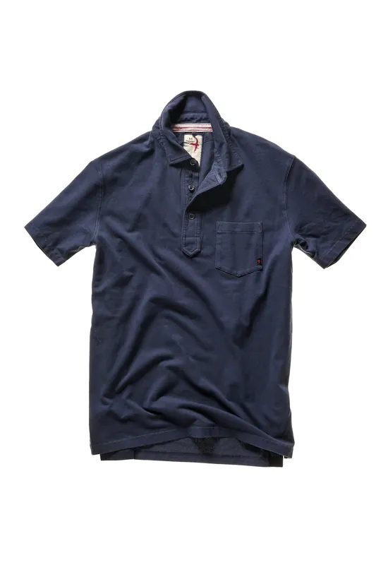 Pique Slot Polo - Navy