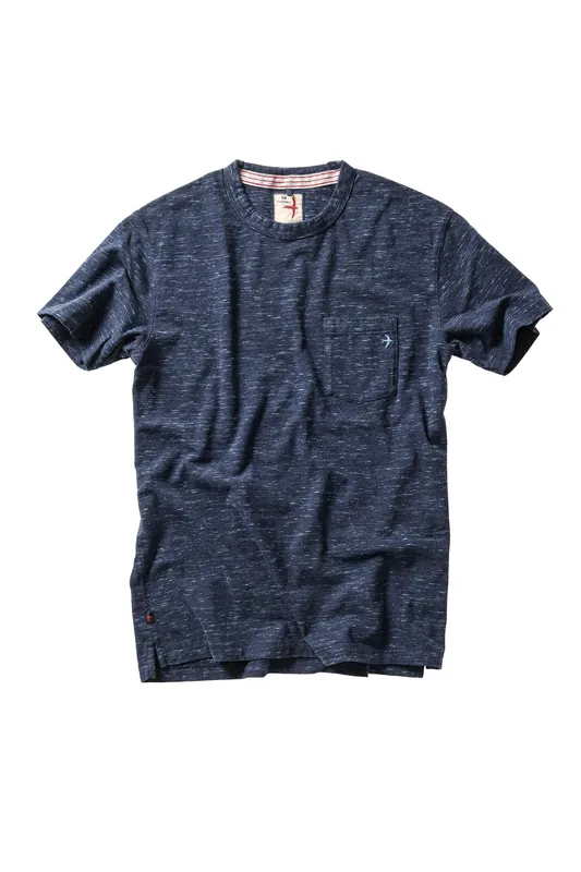 Ringspun Pocket Tee - Navy / Blue Striated