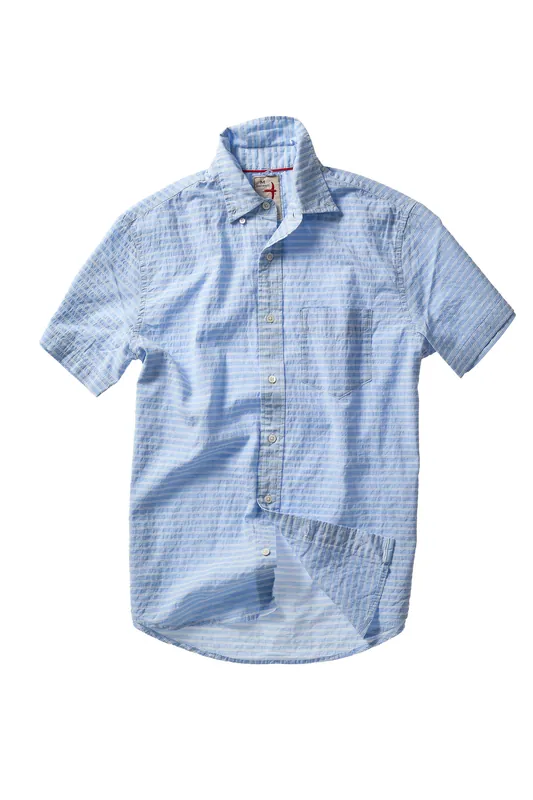 Half Sleeve Blues - Light Blue Horizontal Stripe