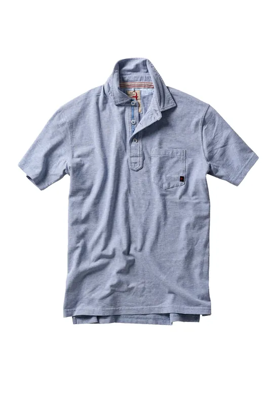Fineline Jersey Polo - Light Blue/White