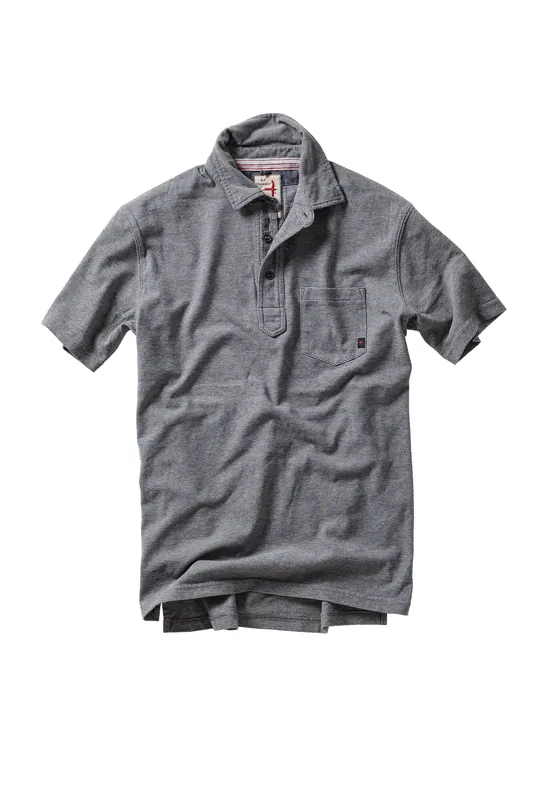 Fineline Jersey Polo - Dark Grey/White