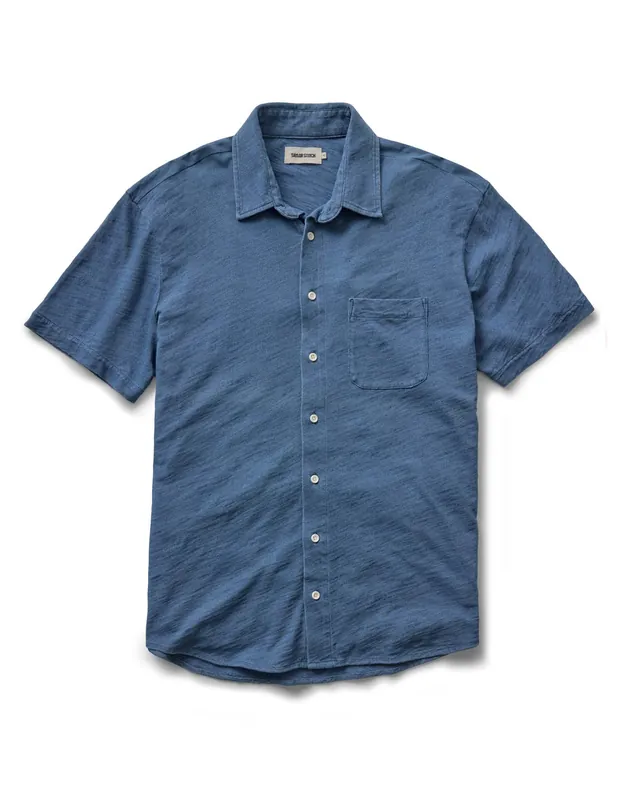 The Short Sleeve California in Washed Indigo Slub - Taylor Stitch