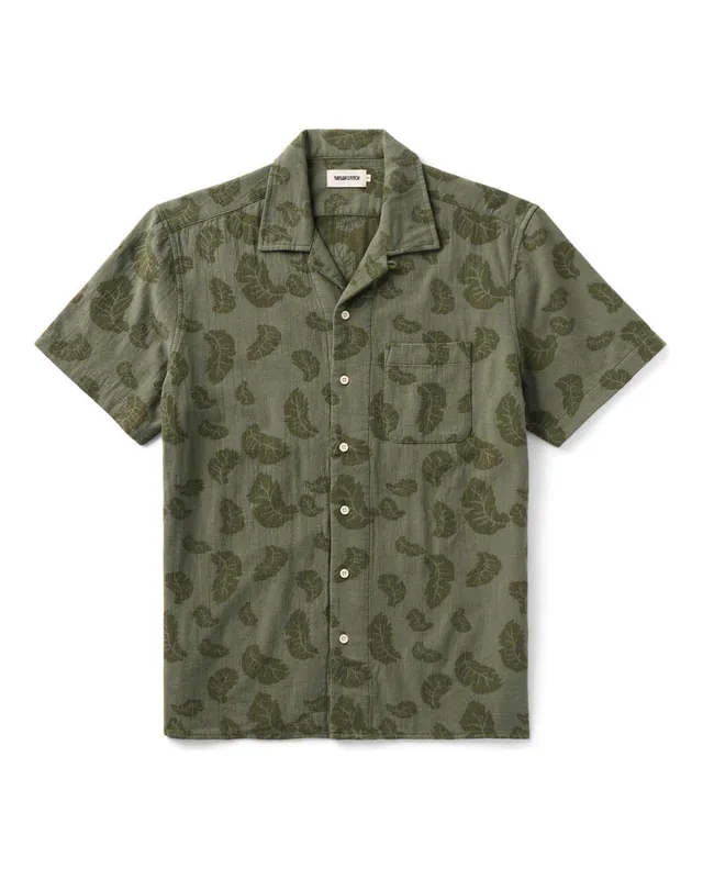 The Hawthorne Shirt in Burnt Olive Floral Jacquard - Taylor Stitch