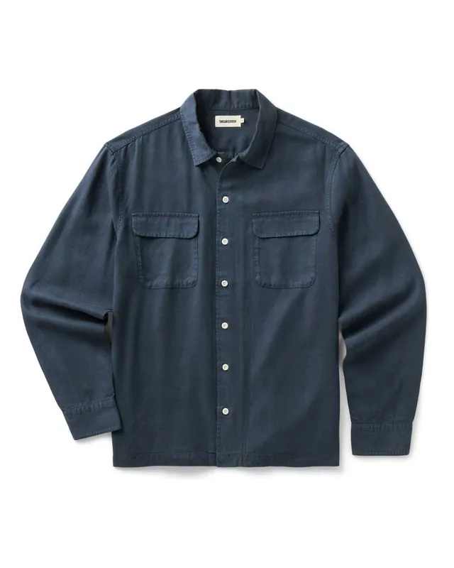 The Shore Shirt in Navy Tencel - Taylor Stitch