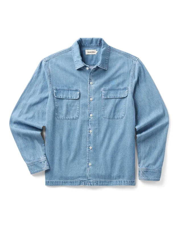 The Shore Shirt in Washed Indigo Twill - Taylor Stitch