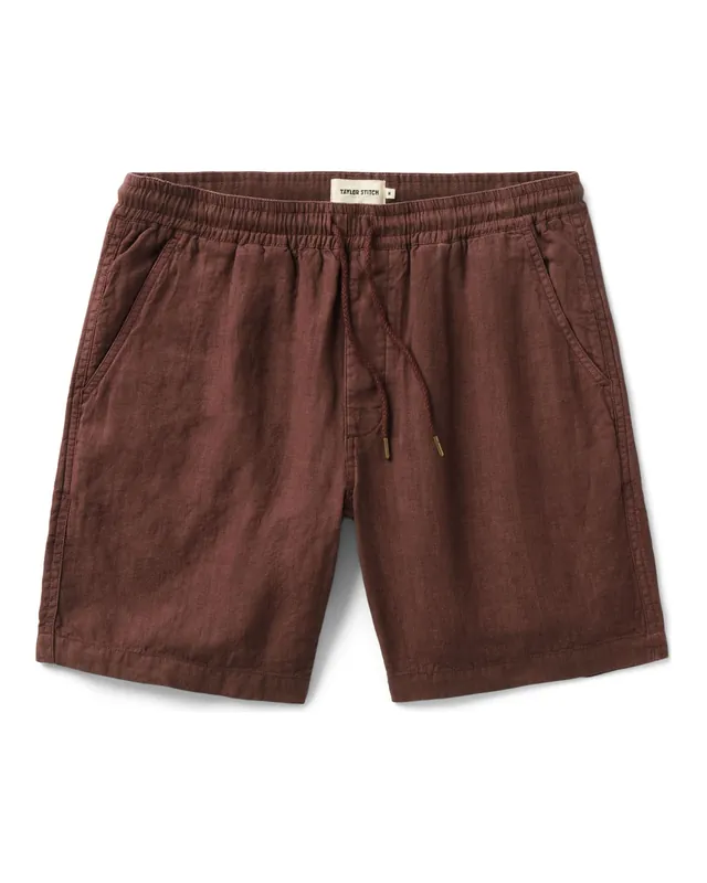 The Apres Short in Burgundy Hemp - Taylor Stitch