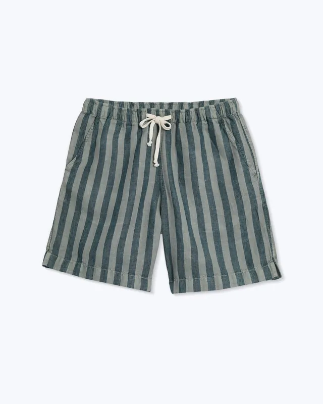 Bo Linen Shorts - Big Wave Jade