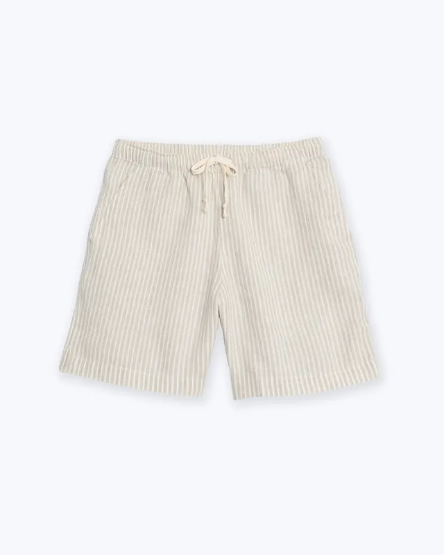 Bo Linen Shorts - Salt Lines