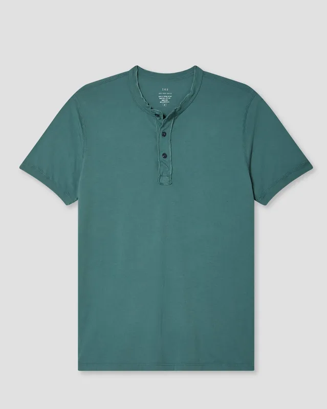 Short Sleeve Supima Henley - Aspen