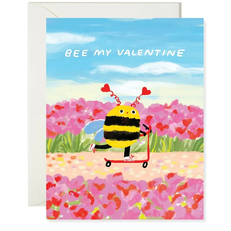 Valentine Bee Greeting Card – Sweet Valentine Card - Karen Schipper