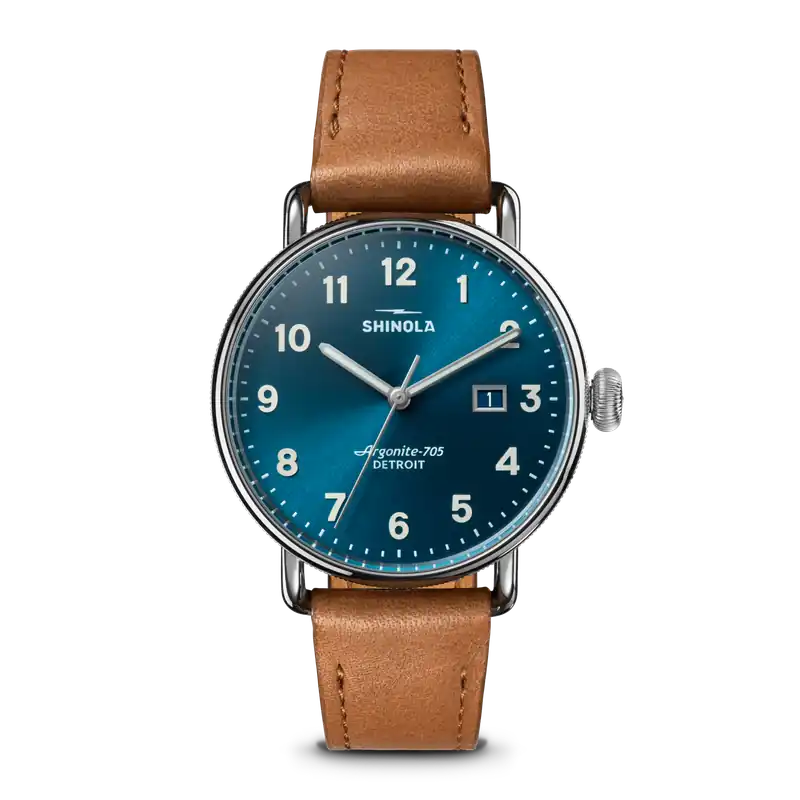 Canfield Watch - 38mm Tan/Blue