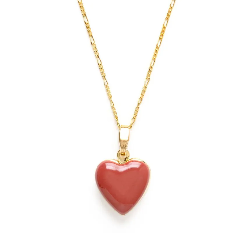 Large Enamel Heart Locket: Canyon - Amano Studio