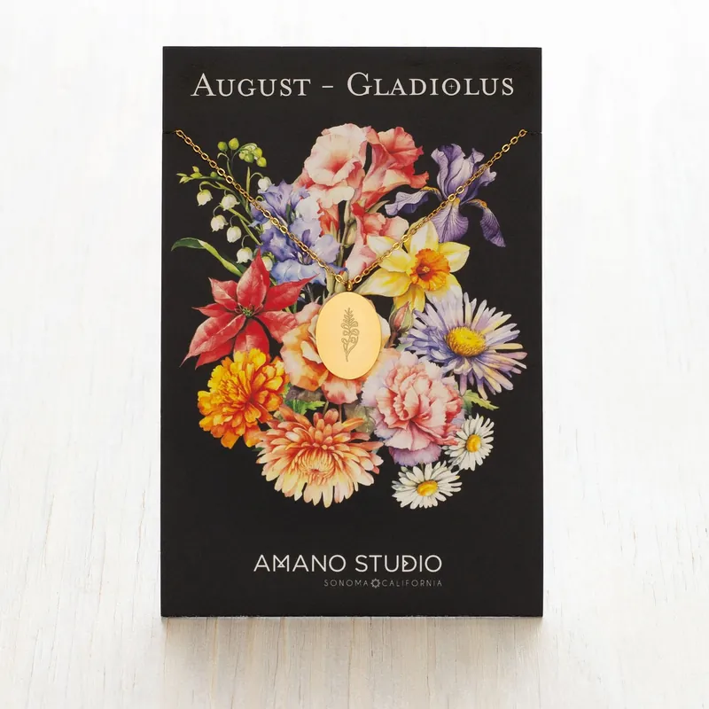 Birth Flower Necklace Series - August/Gladiolus