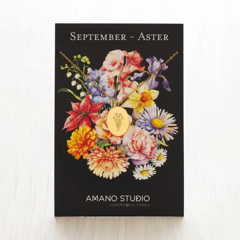 Birth Flower Necklace Series - September/Aster