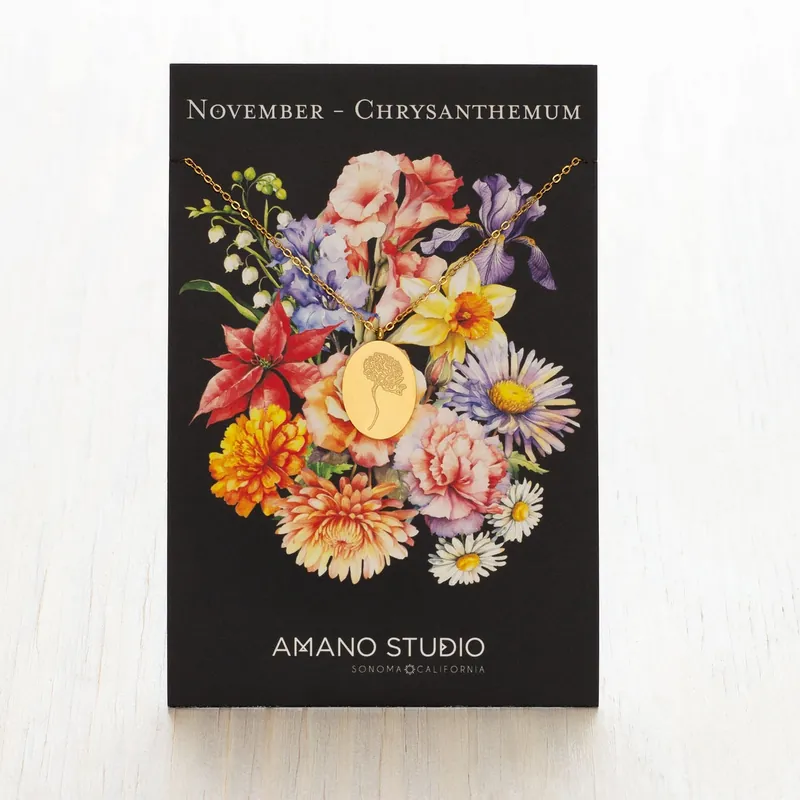 Birth Flower Necklace Series - November/Chrysanthemum