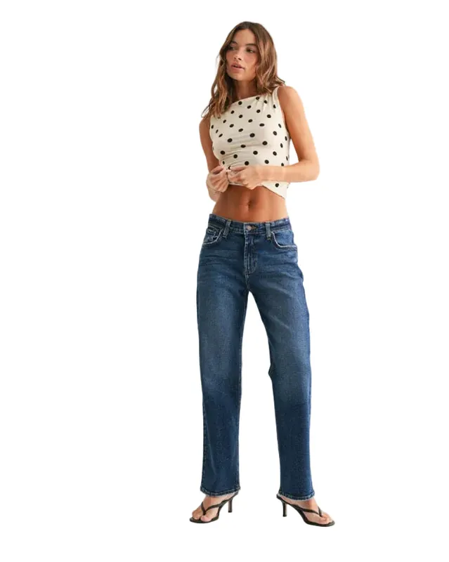 The Mid Rise Stretch Boyfriend Jean - BP204J - Dark Denim