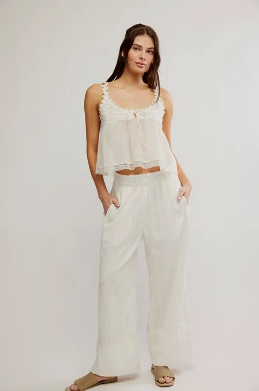 Days End Linen Pull Up in Clean Ivory - Free People