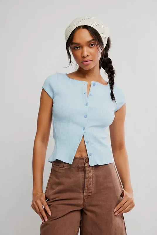 Most Wanted Cardi in #77 Blue - Free People