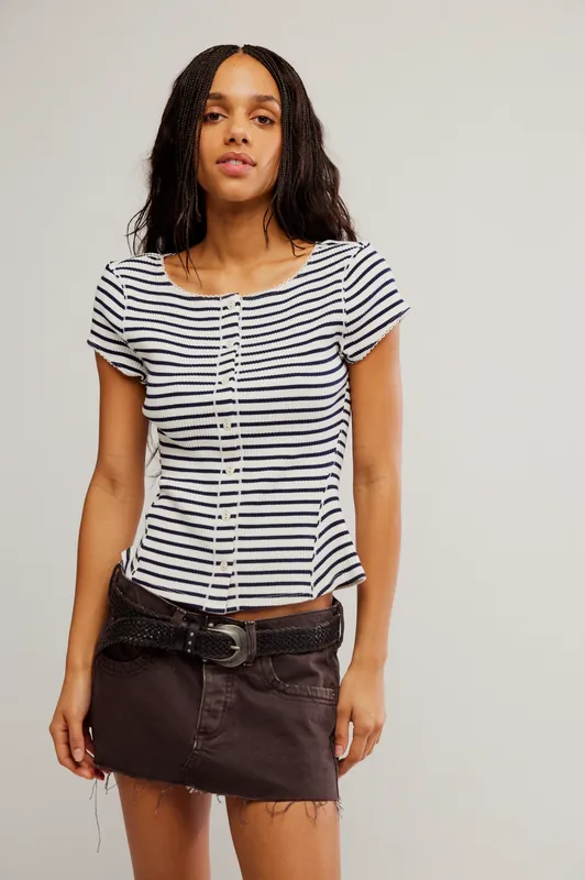 Most Wanted Cardi in Black and White Stripe - Free People