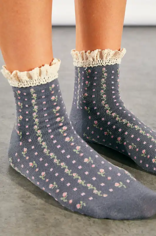 Rosebud Waffle Knit Ankle in Charcoal - Free People