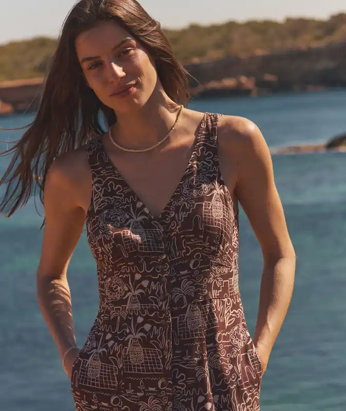 Camila Maxi Dress: Flores Print - Marine Layer