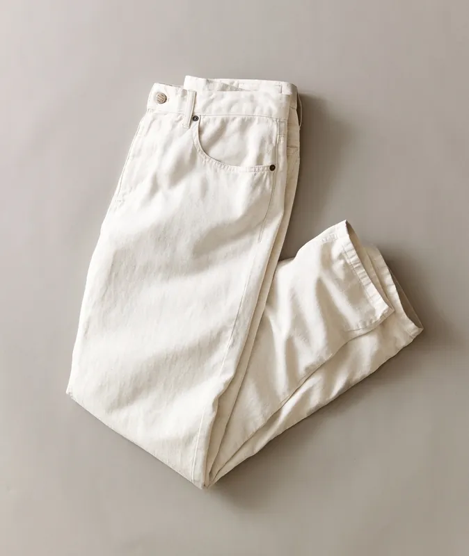5 Pocket Linen Pant - Slim Straight - Natural
