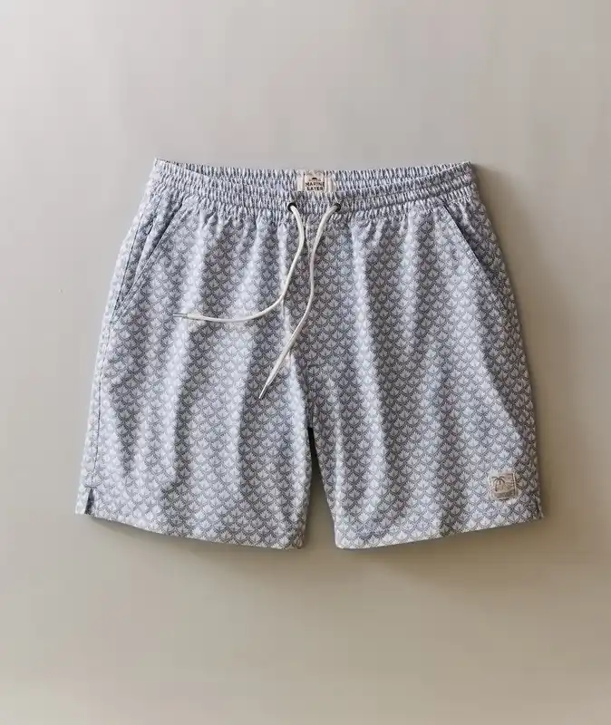 Lined Sport & Swim Short 6" - Light Blue Agave Print