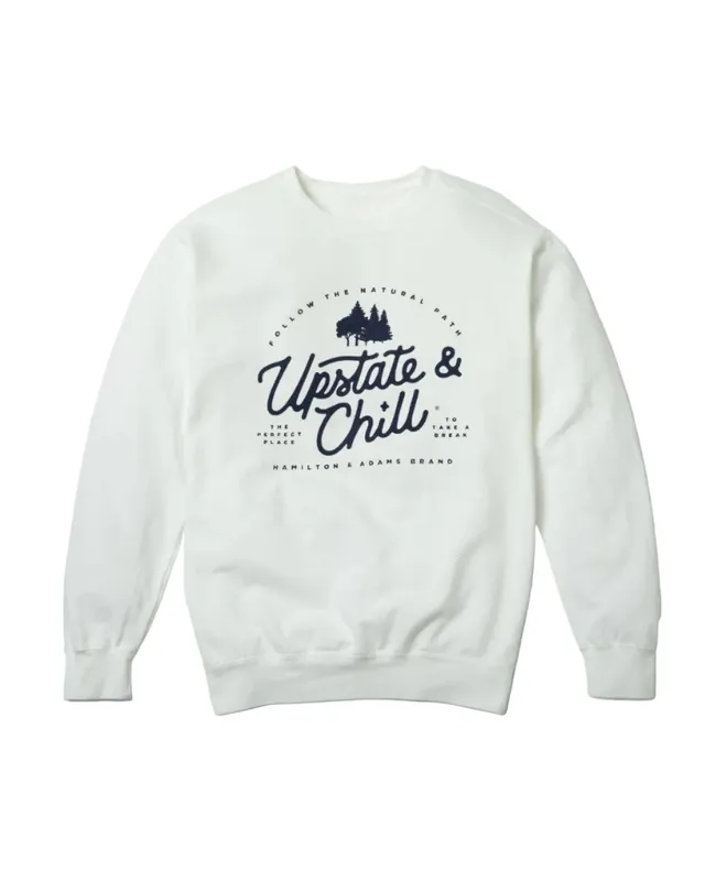 Upstate & Chill® Perfect Place Crewneck - White/Navy